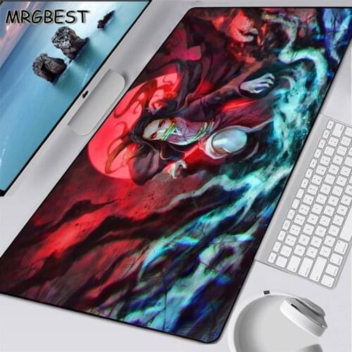 MRGBEST Anime Demon Killer Kimetsu Yaiba Game Large Player Computer Mrubber Ouse Pad XL Lockedge Pads Keyboard Desk Non-slip Mat