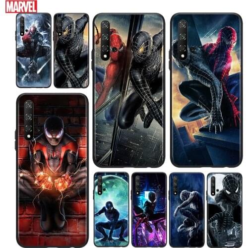 Marvel Dark Spider Man For Huawei Honor 10 20 30 10i 20i 30i 10X V20 V30 20S 30S 30i X10 Pro Plus Lite Black Soft Phone Case