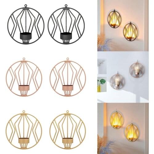 2x Wall Hanging Pillar Candle Holder Sconce Centerpiece Birthday Rose Gold Decoration Wedding Sconces Home Party Candle Holder