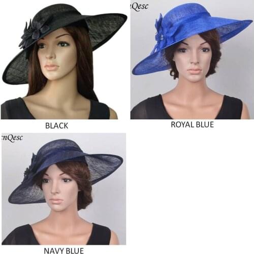 2020 Wholesale NEW Fashion Large Sinamay Wedding womens hat Disc fascinator Saucer.Length 45cm.5 colours,FREE SHIPPING by EMS