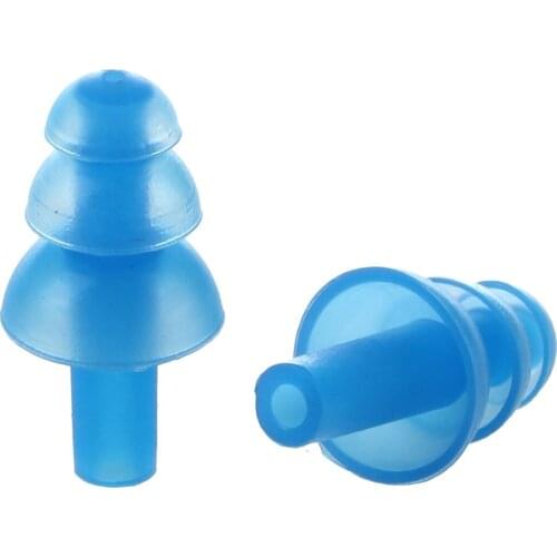 Pair Swimming Dive Flexible Silicone Ear Plugs Earplug Blue