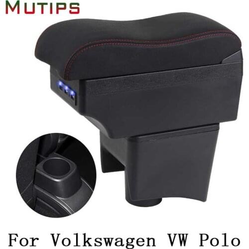 Mutips For Volkswagen VW polo armrest box leather arm rest center centrel console accessories interior decoration auto 2010-2017