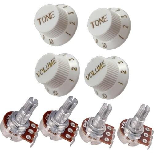 Guitar Potentiometer A500K B500K Volume Tone Control Knob Accessories Set