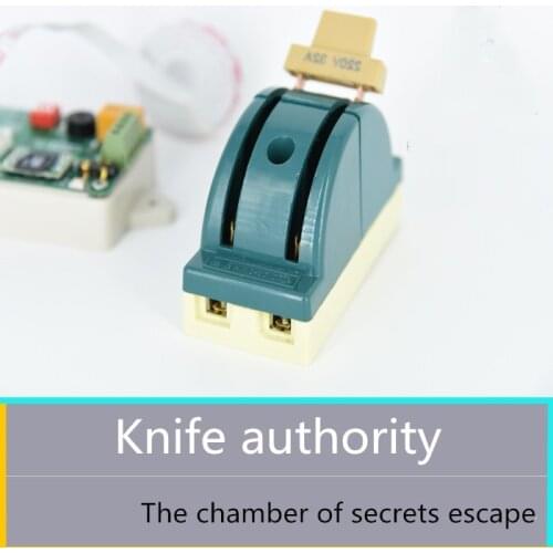 Takagism adventure game real life human chamber room escape room prop secret knife organs Electric brake electric switch unlock