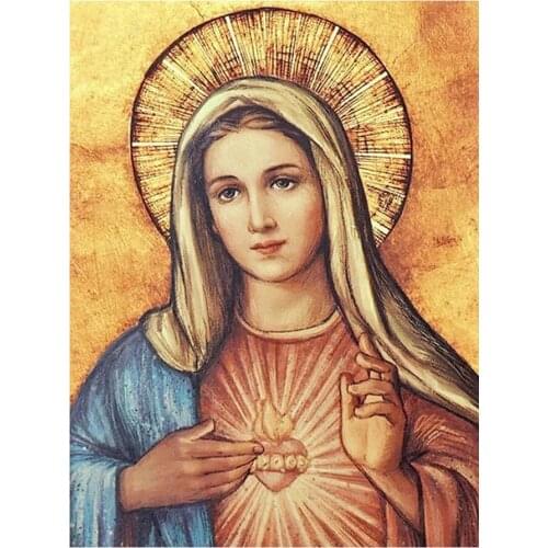 Religious Woman Portrait Diamond Painting Round Full Drill Nouveaute DIY Mosaic Embroidery 5D Cross Stitch Character Pictures