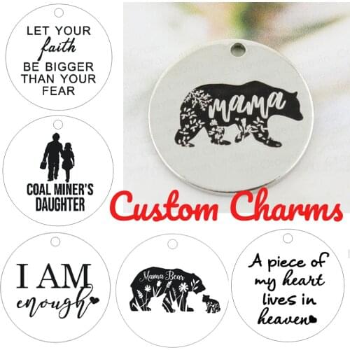 DIY Jewelry Custom Engraved Charms Pendant Accessories for Jewelry Bracelet making Mother Daughter Bridesmaid Teacher Gift