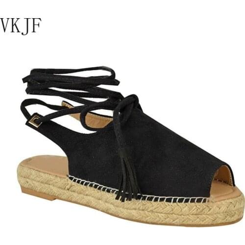 Retro Womens Sandals Summer Shoes Ladies Thick Bottom Flat Espadrille 2021 Platform Roman Heightened Luxury Large Size