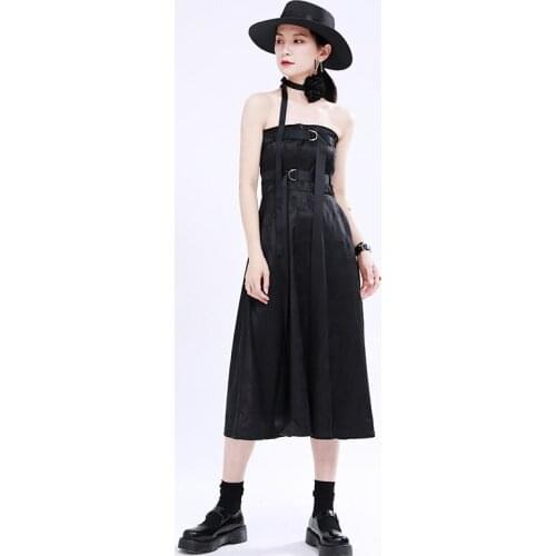 Sexy Dress Self-Made Adjustable Ribbon Buckle Design Expandable Printed Strapless Tube Top Dress Hepburn Style Polyester