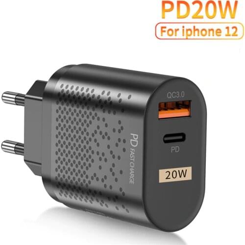 TKEY EU US UK Plug PD 20W USB C Charger Quick Charge 4.0 3.0 QC4.0 PD3.0 PD USB-C Type C Fast USB Charger For iphone 12 12Mini
