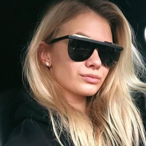 Oversized square sunglasses women 2020 black blue rimless frameless sexy ladies sun glasses uv400