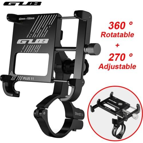 GUB Aluminum Bicycle Phone Holder MTB Road Bike Phone Holder Motorcycle USB Power Support Handlebar Clip Stand For 3.5" to 7.5"