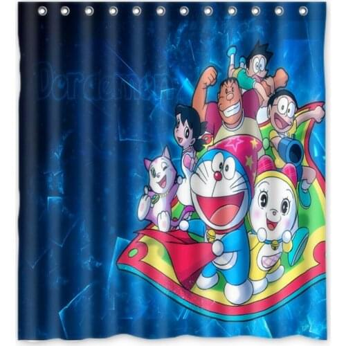 Vixm Home Tinkling Cat Shower Curtains Doraemon Bathroom Curtains 66x72 inch