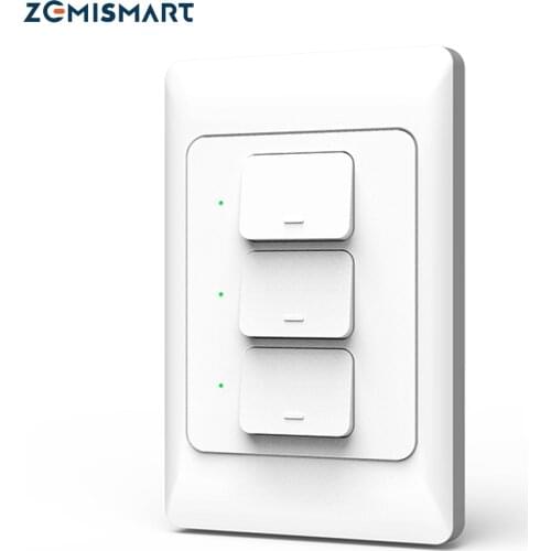 Zemismart US AU WiFi Wall Push Light Switch Alexa Google Home TUYA APP Control One Gang Two Three Gangs Physical Switches