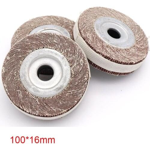 1PCS 100x16mm Flap Wheel Sanding Cloth Mop Wheel Metal Wood Polishing Grinding Head Flange Abrasive