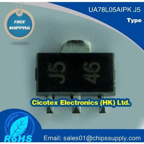 10pcs/lot UA78L05AIPK J5 manorialism ic chip IC REG LINEAR 5V 100MA SOT89-3 UA78L05AIPKG3