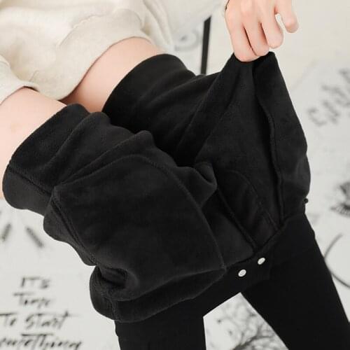 2020 magic black leggings women plus velvet thickening and Conventional thickness elastic high waist pencil pants