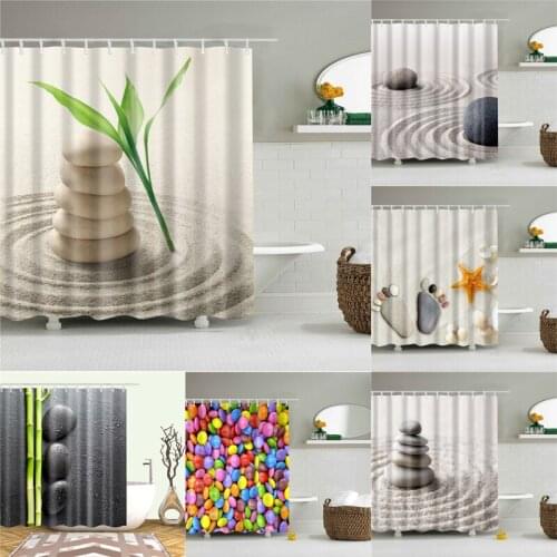 3D Desert Stone Shower Curtains for Bathroom HD Printing Waterproof Curtains Fabric Polyester Bath Screen Home Decoration