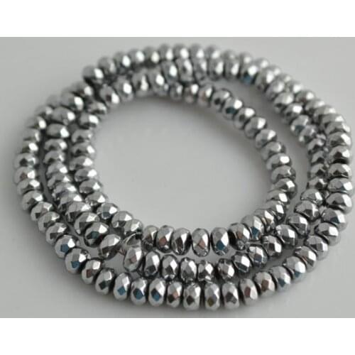 Gold And Silver Color Plated 3x4mm Faceted Roundel Shape Beads 16'' Jewelry Making Materials 5Strands /lot