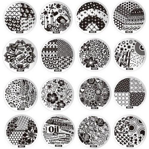 500pcs Nail Art Plate Stamp Stamping Set Round Stainless Steel DIY Nail Polish Print Manicure girl Nail Template