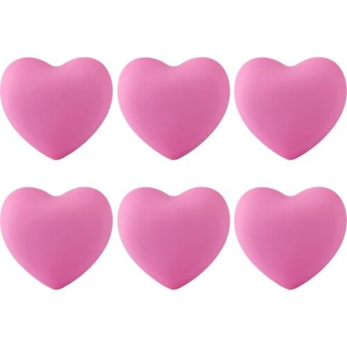 6pcs Soft Rubber Cartoon Heart Shape Cabinet Drawer Knobs Furniture Pull Handles Creative Pull Handle For Cabinet Wardrobe