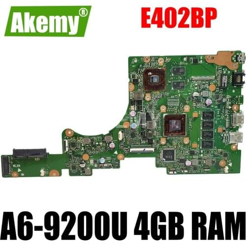 Akemy E402BP Laptop Motherboard For Asus E402BP E402B Notebook mainboard test OK A6-9200 CPU 4GB RAM