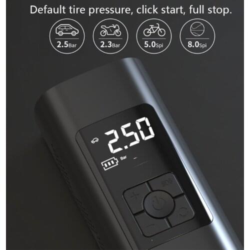 Car Air Compressor 150Psi/6000mAh Air Compressor for bicycle Tires Balls Mini Auto Air Pump Inflatable QW