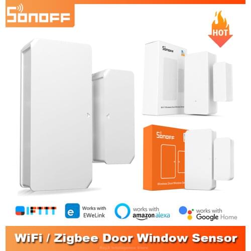 Wholesale SONOFF DW2 WiFi Door Window Sensor Wireless Sensor Detector EWeLink App Notification Alerts Smart Home Security Alarm