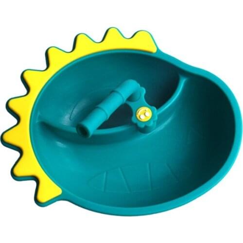 Baby Silicone Dinner plate 3in1 Baby Feeding Snack Soup rice Bowl With Straw Infant Learning Dishes Drinking Bowl With Straw