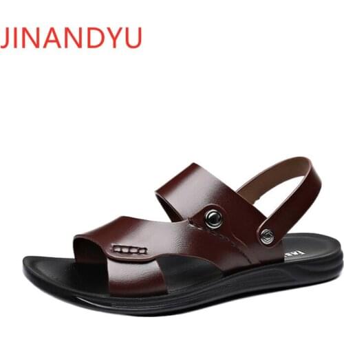 JINANDYU Men's Leather Sandals