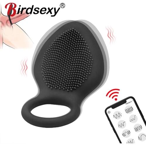 Mens Clitoris Penis Vibrator Rings APP Remote Control Delay Ejaculation Vibrating Erection Ring Masturbators Sex Toys for Male