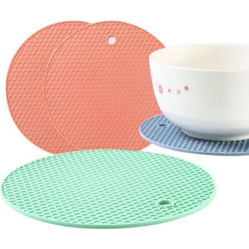 18cm Round Heat Resistant Silicone Mat Drink Cup Coasters Non-slip Pot Holder Table Placemat Kitchen Accessories
