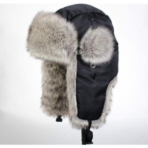 B-8524 Male Ear Protection Bomber Hats Adult Ear Protection Cotton Ski Cap Fur Russian Ushanka Hat