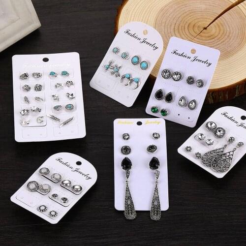 FNIO Minimalist Mixed Small Earrings Set Simple Geometric Stud Earrings for Women Girls Tiny Ear Studs Earring Jewelry