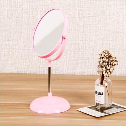 European-Style Desktop Makeup Mirror Double-Sided HD Dressing Mirror Large Round Princess Mirror Desktop Plastic Mirror