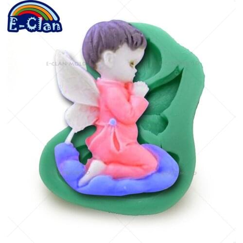 New Angel boy fondant cake molds cake decorating tools fairy jelly chocolate mold cake tools resin mold kitchen baking F0170TS35