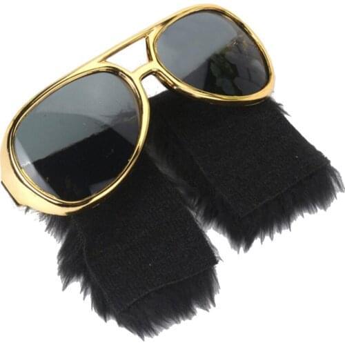 Novelty Large Side Whiskers Sunglasses Cool Sunglasses Glasses 70s Disco Costume Props Costume Accessories for Fancy Parties
