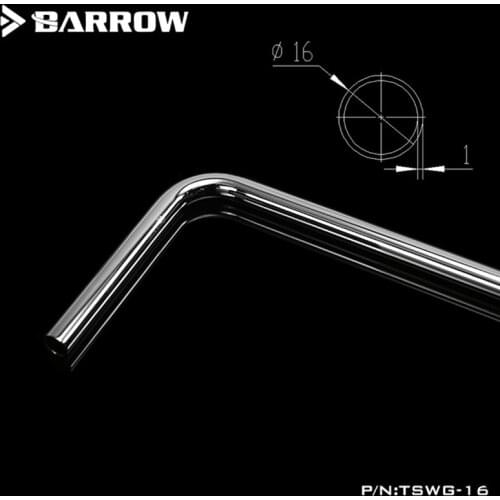Original Barrow Metal Pipe TSWG-16/TDWG-16 90 degree bending for Barrow G1/4" 16mm copper hard tube connection series