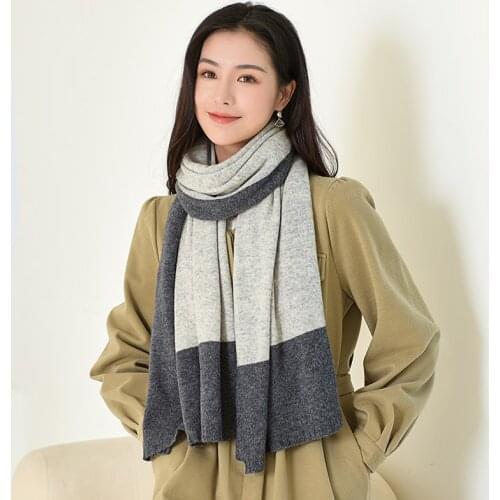 2021 Autumn Winter Scarves Women Warm Shawls Wraps For Lady Pashmina Knitted Blanket Foulard Pure Wool Scarf Hijabs Stole