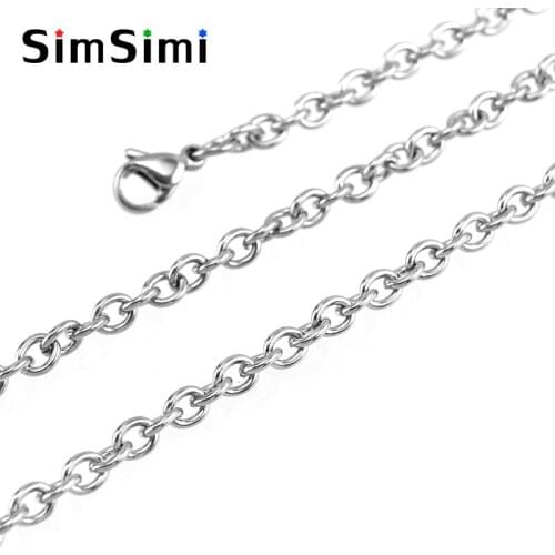 Jewelry necklace 4mm rolo Chain Popular steel necklace parts for women girl Stainless Steel High Quality 10pcs Wholesale