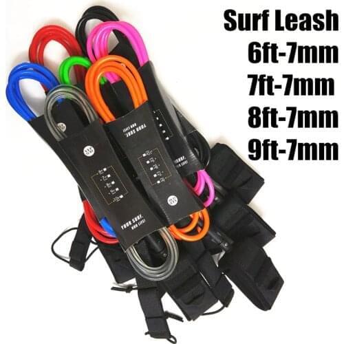 1pc Straight Leash 6ft,7ft,8ft,9ft,10ft,11ft,12ft 7mm/8mm/9mm Surfboard Leash Yep.surf Super strong webbing Neoprene Strape