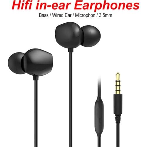 Clear Super Bass Stereo Ergonomic In-ear Earphones 3.5mm Jack Wired Earphones Headset Earbuds with MIC for Iphone Samsung PC