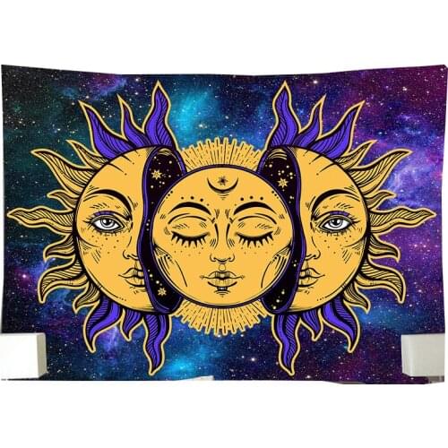 Psychedelic tapestry tapiz mandala moon sun bedroom backdrop blanket wall decor