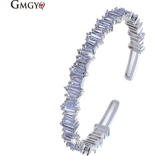 GMGYQ Luxe Merk Bridal Bangles Cubic Zirkoon Bangles Koper Sieraden Armband Vrouwen Goud kleur Liefde Bangles Heren Bangle