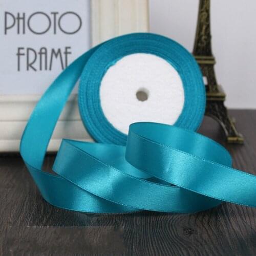 Turquiose Color 25 Yards 20mm Satin Ribbon Wedding Party Decoration Bow Invitation Card Craft DIY Apparel Sewing Fabric