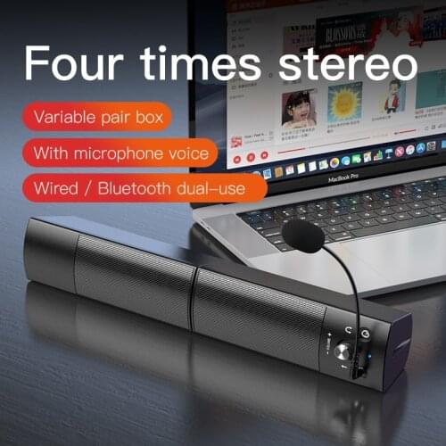 4D Detachable Computer Speakers Bass Surround Sound Bar Subwoofer Home Bluetooth Music Box for PC Laptop Multimedia Speaker
