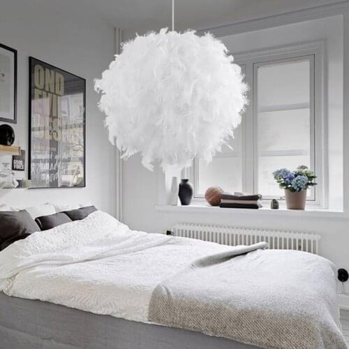 Bedroom foyer with led bulb plume plumage stylish hanging sphere pendant light round ball hanging lamp with sphere