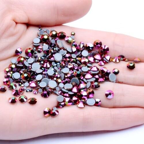 Nails Gold Rainbow Color Hotfix Glass Rhinestones Glue Backing Iron On Strass Diamond Perfect Clothes Shoes Nail Art Decorations