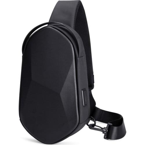 3D men Sports Chest Bag Hard shell travel Sling bag Waterproof Messenger Bags USB charging Crossbody Bag Short Trip Shoulder bag