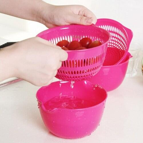Super Practical Multi-purpose Mini Double Layer Drain Basket Fruits and Vegetables Plastic Hanging Basketkitchen gadget 5ZCF185