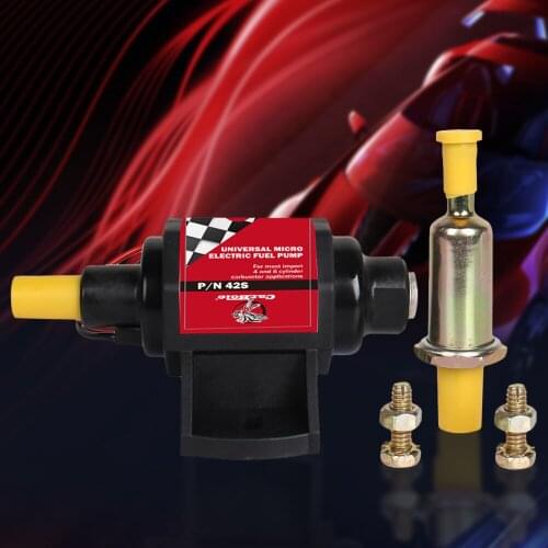 Universal 12V Micro Electric Fuel Gasoline Pump 2–3.5 PSI Low Pressure 42 GPH Fit For Most 4/6 Cylinder Vehicles